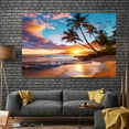 thumbnail image 4 of Beach Sunset Backdrop Hawaii Tropical Palm Tree Beach Scenery Wedding Photography Background Travel Summer Vacation Birthday Party Decorations Banner Supplies Photo Booth Props, 4 of 7