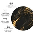 thumbnail image 3 of Honeii Black And Gold Fire Dragon print Leather Coaster Set of 4, ideal for safeguarding your furniture from drinks spills and effortless cleanup-Round Shape, 3 of 6