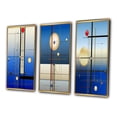 thumbnail image 3 of Designart "Full Moon Awareness in Futuristic Minimalism II" Modern Geometric Framed Wall Art Set Of 3 - Blue Abstract Frame Gallery Set For Office Decor, 3 of 7