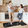 Kitchen Mats Set of 2 Cushioned Comfort Washable Kitchen Rugs, Black