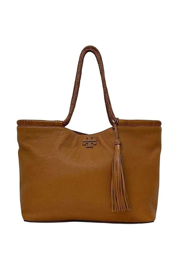 Pre-Owned Tory Burch Tote Bag ec-24393 Brown Leather 10005416 12-16 TORY BURCH Tassel... (Good)
