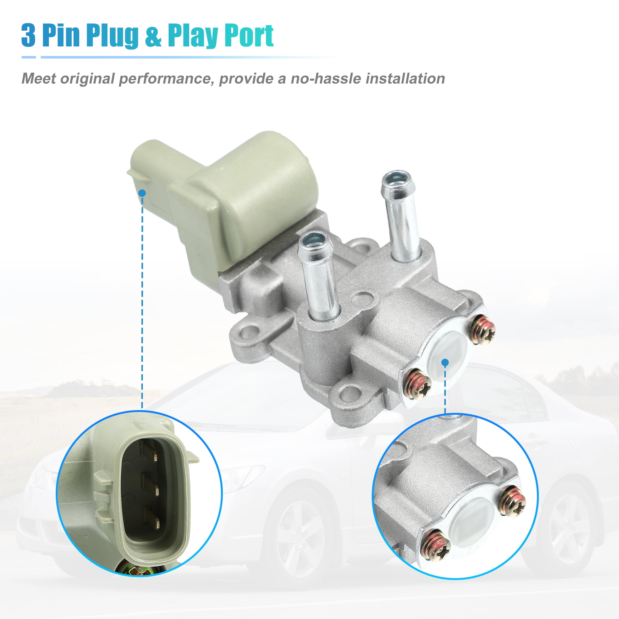 Unique Bargains 1 Set Car Idle Air Control Valve 16022-P2A-J01 Replaces for Honda Civic CX DX 1996 1997 1998 1999 2000