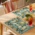 thumbnail image 4 of Lemon Leaves Placemats Set of 4 Summer Fruit Branch Leaf Summer Spring Place Mats Indoor Wipeable Table Mats Washable Cloth Dining Table Placemats for Kitchen Holiday Party Home Decor 13x19 Inch, 4 of 9