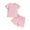 ZO Pink, variant on Girls Spring Outfits Girls Bow Patch Ball Print Summer Outfit Set Short Sleeve T Shirt Denim Shorts Summer Baby Girl Clothes Pink 9 Months-12 Months