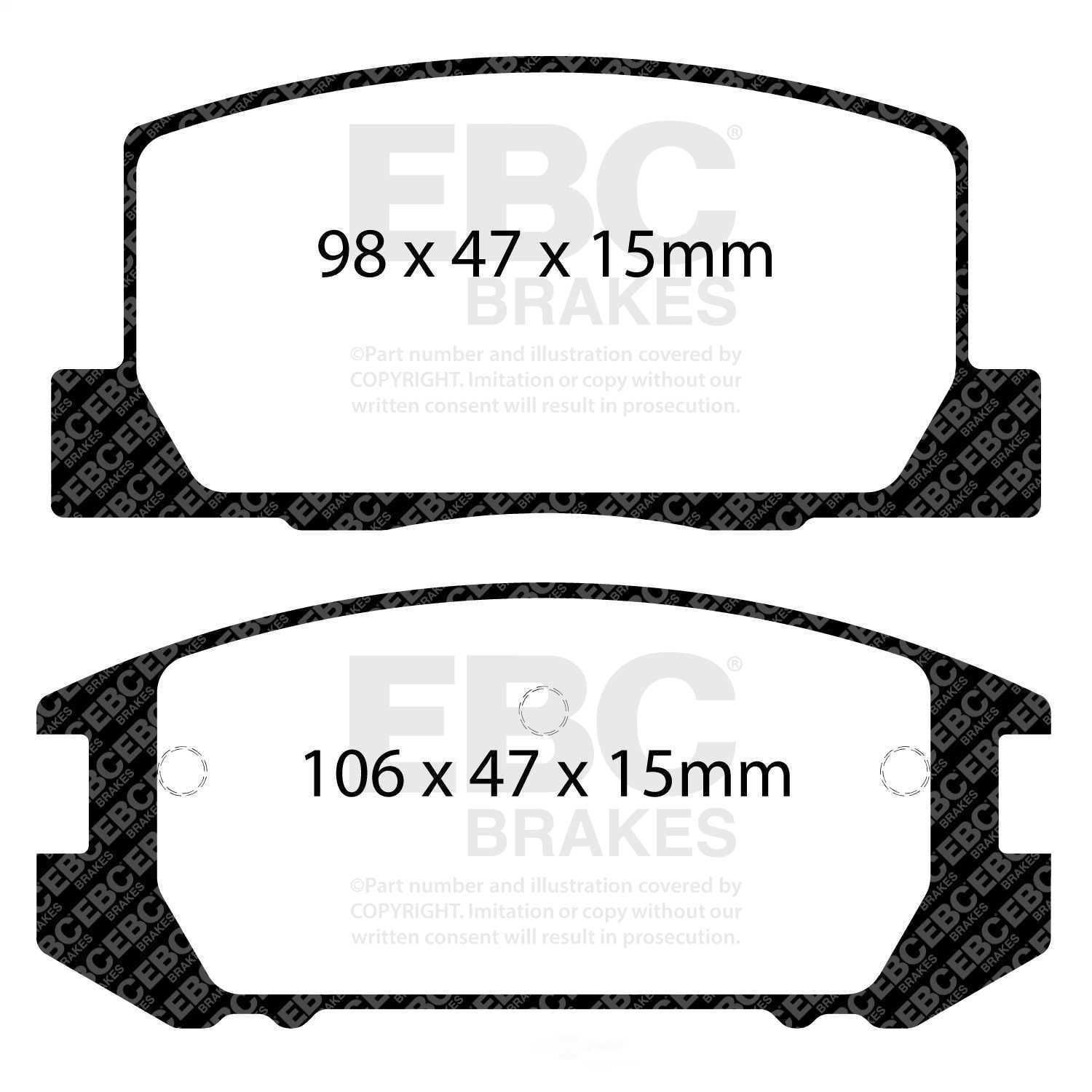 EBC Brakes Yellowstuff 4000 Series Street and Track Brake Pad Set Fits select: 1991-1995,2000-2005 TOYOTA MR2