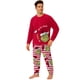 thumbnail image 1 of Moonsky| Red Flannel Christmas Pajamas For Family Parent-child Warm Christmas Set Giant Monster Printed Home Wear Pajamas Two-piece Mom Set Stripes Pants Matching Christmas Pjs For Winter#Men M, 1 of 5