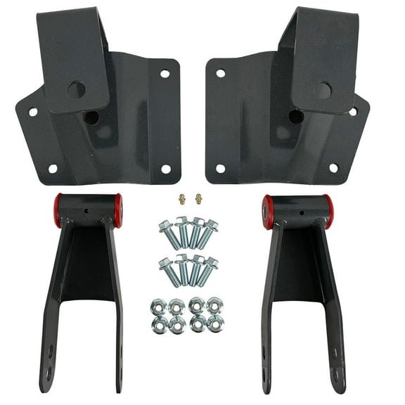 BST BSSP 4" Drop Kit Rear Shackles Hangers for 1999-2006 Chevy Silverado 1500 GMC Sierra, Rear Drop Kit for 2WD, Short Bed