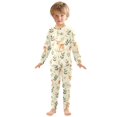 thumbnail image 3 of Dailycode Cotton Pajama Set Snug Fit Long Sleeve Top and Pants for 18M-8Y Baby Deer and Leaves, 3 of 7
