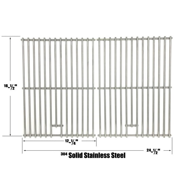Replacement Stainless Cooking Grids For Ducane, Charbroil, Phoenix, PGS, MHP, & Vermont Castings VM400XBP , VM400XBPC Gas Models, Set of 2