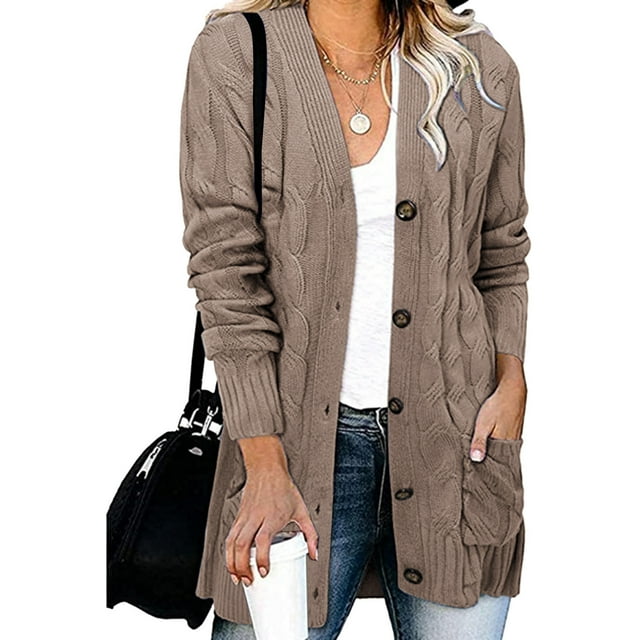 SHIXIAOO Womens Casual Knit Cardigan Sweater Large Size Loose Button Jacket Women Women Button Cardigan Junior Cardigans Sweaters