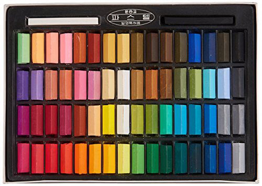 Mungyo Non Toxic Square Chalk, Soft Pastel, 64 Pack, Assorted