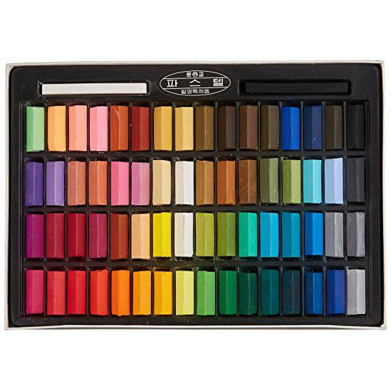 Mungyo Non Toxic Square Chalk, Soft Pastel, 64 Pack, Assorted Colors  (B441R078-7003A) 
