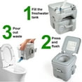 thumbnail image 4 of Sandinrayli Portable Toilet, 5 Gallon 20L for RV, Camping, Boating and Outdoor, Gray, 4 of 10