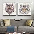 thumbnail image 3 of wall26 Framed Canvas Wall Art for Living Room, Bedroom Wood Panels Owl and Tiger Illustration Canvas Prints for Home Decoration Ready to Hang - 24"x24"x2 Panels, 3 of 4