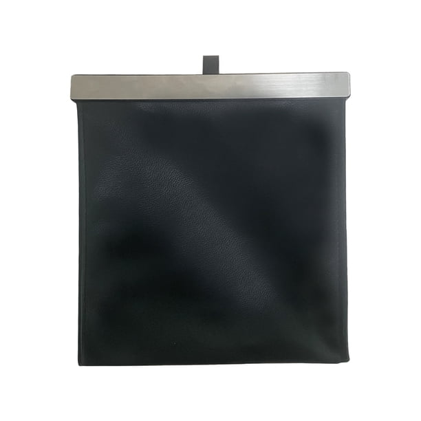 Kenally Cubo de basura de coche de cuero Artificial, reemplazo portátil, revestimiento impermeable, accesorios de caja de basura automotriz con Ventana automotriz Negro Kenally VI018007-01B