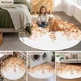 thumbnail image 5 of Round Rugs 3.3Ft, Orange Eucalyptus Leaves Round Area Rug Washable Indoor Throw Carpet, Spring Floral Summer Botanical Soft Non Slip Circle Rug for Laundry Room Patio Home Decor Aesthetic, 5 of 8