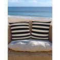 thumbnail image 5 of Outdoor Pillows Waterproof, Black Striped Bedding Throw Pillows with Insert for Couch Sofa Bed, Farmhouse Country Minimalist Cream Stripes 18x18 Inch Pillowcases Decorative Patio Pillow Set of 2, 5 of 8