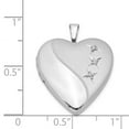 thumbnail image 4 of FB Jewels Sterling Silver Rhodium-plated 20mm D/C Heart Locket, 4 of 5
