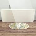 thumbnail image 4 of PureCasa Floral Non-Slip Bath Mat for Bathroom Toilet, Household Water Absorbing Floor Mats for Entrance Bedroom, Flower Pattern Home Decor Rubber Quick Dry Door Mat, 16"x24", 1 Pack, C, Oval, 4 of 5
