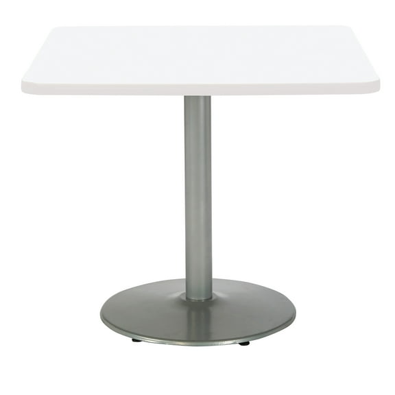 KFI Studios Mode 3.5' Square Counter Height Dining Table, Designer White, Silver Base