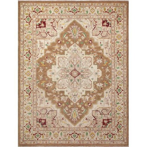 Noori Rug Peshawar Faded Ashlie Hand-Knotted Light Brown Area Rug