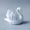 white, variant on Modern Minimalist Black and White Couple Swan Home Accessories Decorative Figurines Ceramic Knickknacks Wedding Gifts Ornaments (white)