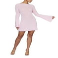 thumbnail image 2 of Robe Mini Moulante Décontractée à Manches Longues en Tricot pour Femmes, Dos Ouvert, Robe Chandail Décontractée, 2 of 5