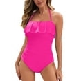 thumbnail image 1 of Bathing Suits Woman -Strapless Swimsuits For Women Bandeau Bathing Suits Ruffle Swimwear, Bikinis For Women, 1 of 5