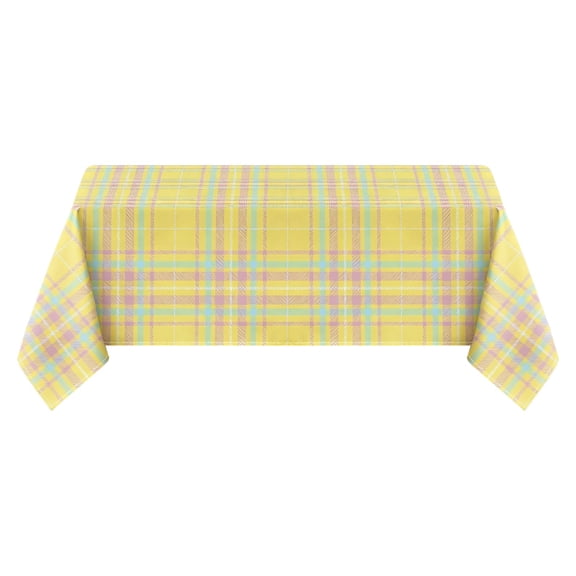 Gnwei Easter Tablecloth 50x70 Spring Buffalo Check Plaid Rustic Table Cloth - Oblong Polyester Table Cover Reusable Water Resistant for Summer Holiday Party Picnic Décor