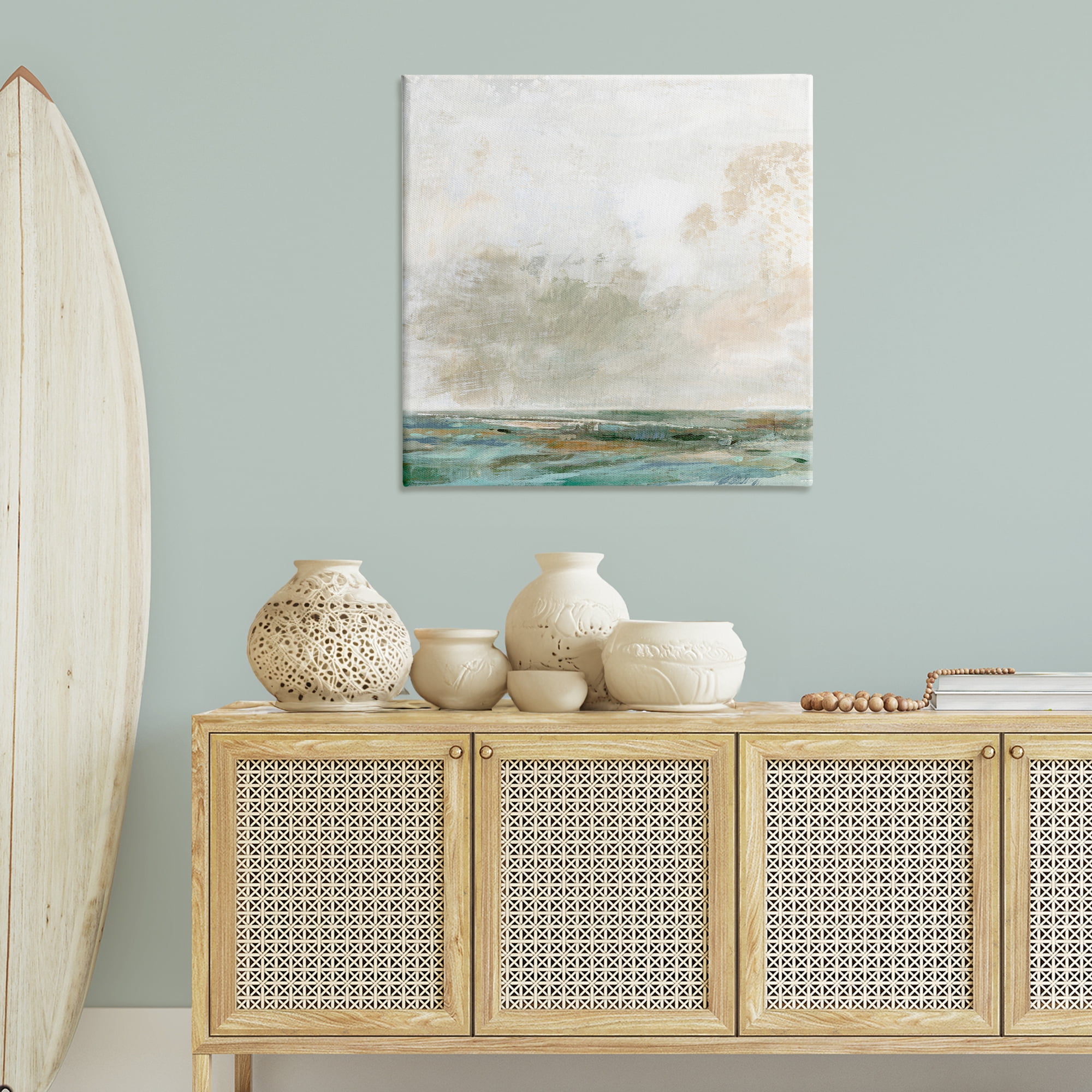 Stupell Industries Rustic Seascape Neutrals Abstract Painting Wrapped Canvas Art Print Wall Art, 36 x 36