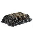 thumbnail image 3 of HomeRoots 516602 0.2 x 50 x 60 in. Black & Gold Woven Cotton Geometric Throw Blanket, 3 of 5