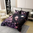 thumbnail image 2 of Erosebridal Housse de Couette en Coton 100 % Fleurs Roses Taille Grand, Housse de Couette en Coton 100 % Papillon Rêveur Grand, Décoration Style Japonais, Réversible (Sans Couette), 2 of 8
