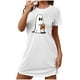 thumbnail image 1 of Camisón corto de talla grande para mujer, camisón de manga corta con estampado de pecho a la moda, camisón para mujer, 1 of 2
