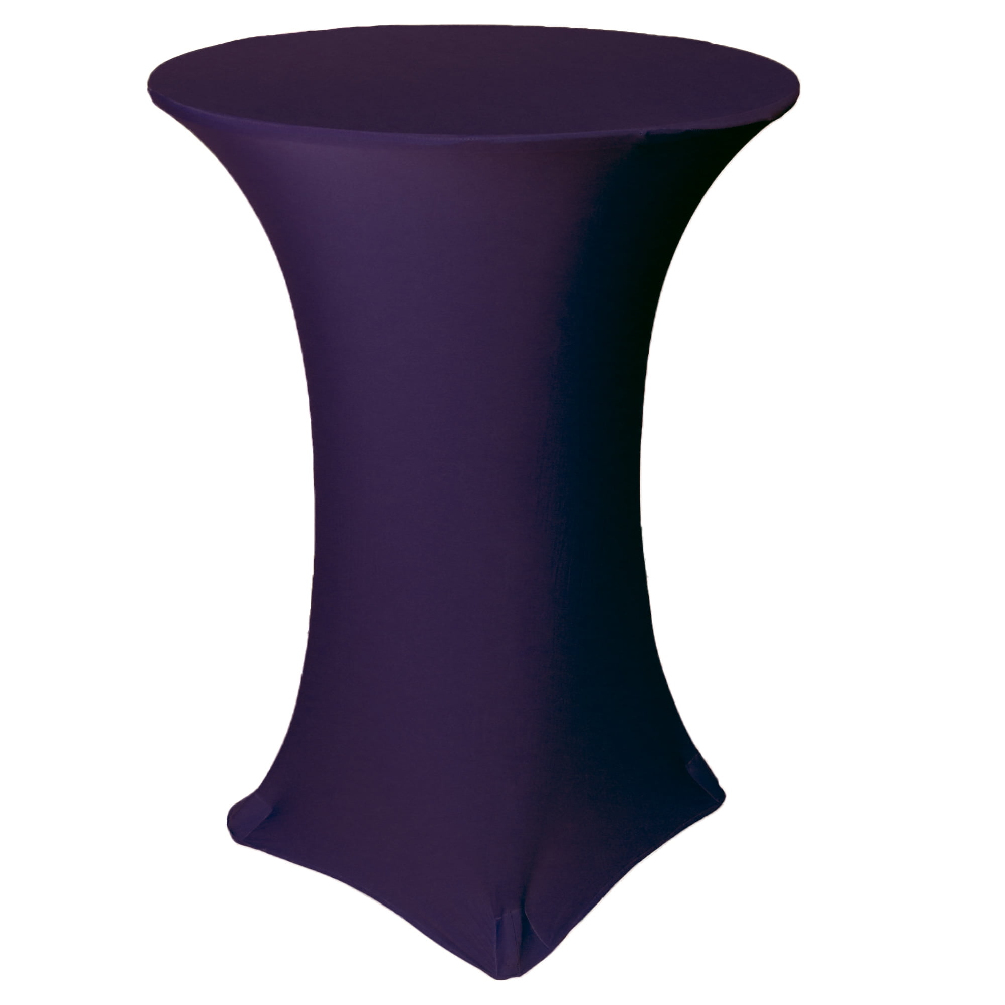 Your Chair Covers - 30 Inch Highboy Cocktail Round Stretch Spandex Table  Cover Eggplant 