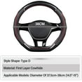 thumbnail image 6 of D-Shape Car Steering Wheel Cover Non-Slip Car Steering Wheel Protector Universal for Diameter 38cm, Red, 6 of 6
