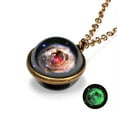 thumbnail image 2 of Collier Pendentif Planète Dôme en Verre Double Face Système Galaxie Phosphorescente, 2 of 2