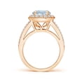thumbnail image 2 of ANGARA Natural Round 1.6 ct Aquamarine Split Shank Ring with Diamond Halo in 14K Rose Gold for Women (Size-8mm) | March Birthstone, Anniversary, Jewelry Gift for Women | Natural Aquamarine Ring, 2 of 9