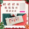 thumbnail image 2 of Uñas postizas press on Hrnsnails almendradas medianas con diseño navideño, 2 of 6