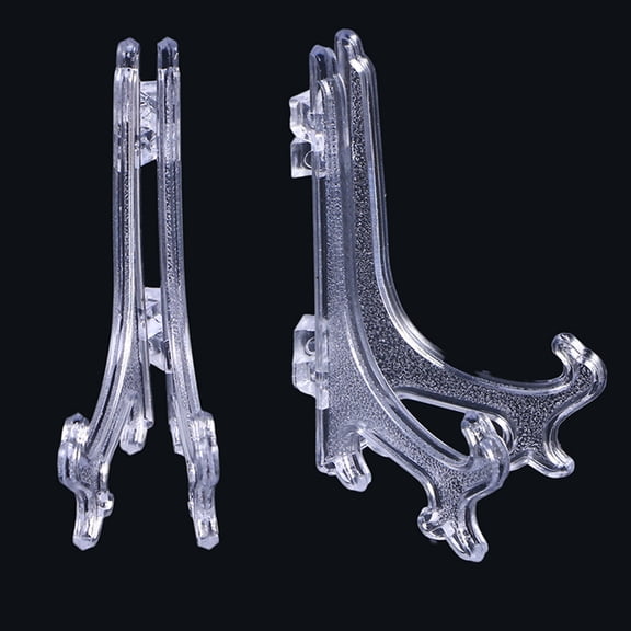 WRITWAA 25Pcs Clear Easel Stand Display Holder for Plates Pictures and Cards Transparent