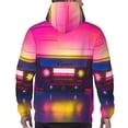 thumbnail image 7 of Balery Neon Cassette Tape Pattern Mens Hoodie Kangaroo Pocket Hoodie Pullover Hooded Sweatshirt Ideal for Daily Wear Travel and Home-Small, 7 of 7