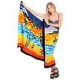thumbnail image 4 of HAPPY BAY Women's Beachwear Summer Beach Wrap Bikini Wraps Sarong Swimwear Swim Cover up Skirt Bathing suit Swimsuit Pareo Coverups for Women One Size Blue, Palm Tree, 4 of 5