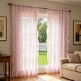 thumbnail image 5 of Burgundy Lace Curtains, Long Vintage Floral Curtains for Bedroom Living Room Light Filtering Maroon French Romantic Window Curtains Modern Wine Decor Pink, 5 of 6