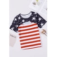 thumbnail image 1 of POGLIP Women's Black Contrast American Flag Cutout T-Shirt, 1 of 6