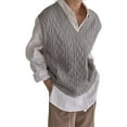 thumbnail image 4 of Sherrylily Women V Neck Sweater Vest Oversized Loose Knit Cable Sleeveless Sweater, 4 of 6