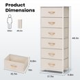thumbnail image 3 of Pellebant Gray & Black 6 Fabric Drawers Vertical Dresser Storage Tower, 3 of 8