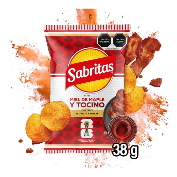 Papas fritas Sabritas Sabor miel de maple y tocino 38g