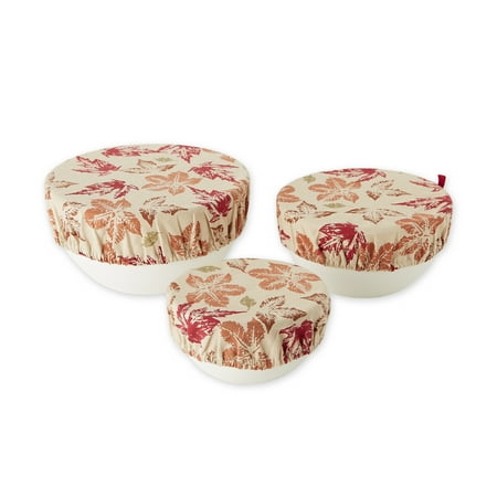 

Rustic Leaves Print Dish Cover (Set Of 3)
