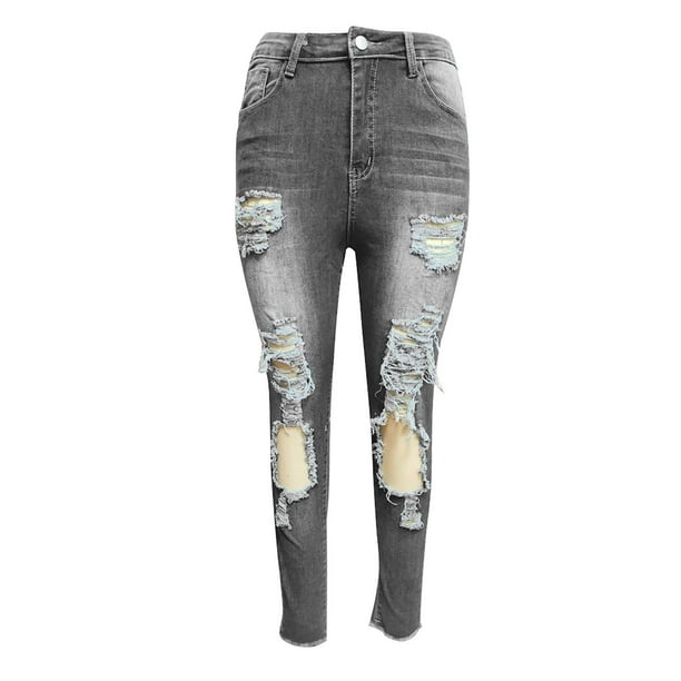 Dark wash cheap distressed boyfriend jeans