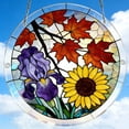 thumbnail image 6 of POLISE Spaces Acrylic Jigsaw Puzzle Suncatcher Fall Maple Iris And Sunflower Tiffany Style Stained Glass Decor Dream Catchers For Adults Window Decor For Garden And Balcony 7.4Inch Mother's Day Gifts, 6 of 6
