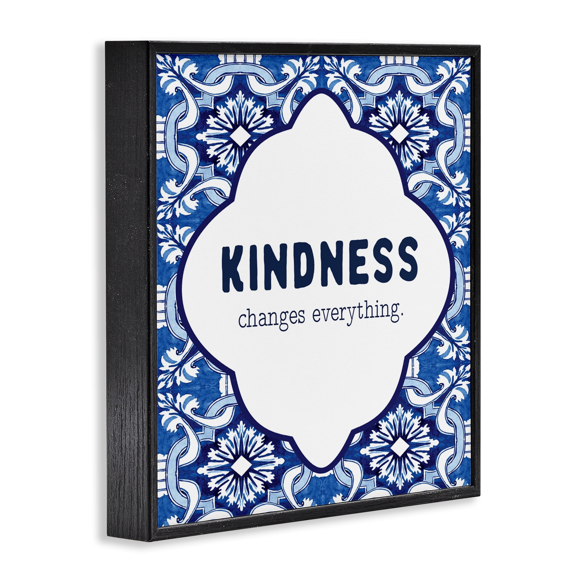 Patterned Kindness Changes Everything Black Framed Giclee Art, design by Lettered and Lined
